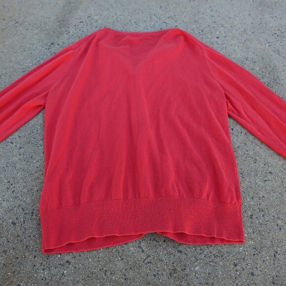 J.Crew M The Clare 100% Cotton Red Cardigan - Picture 6 of 7